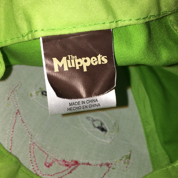 Kermit Frog Muppets Kids Green Plaid Baseball Cap - Picture 4 of 7